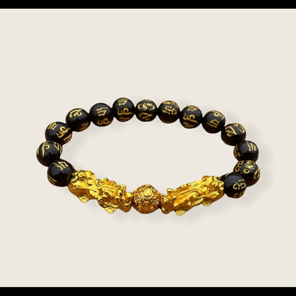 Pixiu Jewelry - Double Pixiu Wealth Black Obsidian Bracelet
